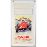 Fangio Una Vita A 300 - Italian Locandina film poster, linen backed, 13,5 x 27.5 inches