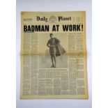 Superman II (1980) Daily Planet 'Badman At Work' Newspaper. Printed on newspaper stock, it