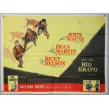 Rio Bravo (1959) British Quad film poster, Western starring John Wayne, Dean Martin & Ricky