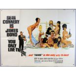 James Bond You Only Live Twice (1967) British Quad film poster, Style C (Bath Tub) starring Sean