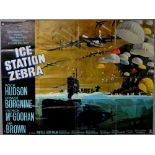 Ice Station Zebra (1968) British Quad film poster, based on the book by Alastair MacLean, artwork by