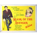 Mask of The Avenger (1951) British Quad film poster, linen backed, 30 x 40 inches.