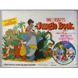 Walt Disney's The Jungle Book (1980's release) British Quad double bill film poster & two