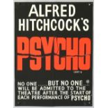 Alfred Hitchcock's Psycho (1960) Rare cinema advertising poster, stone litho, folded, 16.5 x 22