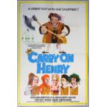 Carry On Henry (1971) UK One sheet film poster, starring Sid James & Kenneth Williams, Rank, folded,