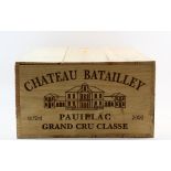 12 bottles of Chateau Batailley Paulillac, 2006 intage red wine sealed in original wooden case (12).