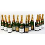 12 bottles of Brut Champagne including 8 bottles of Laurent-Perrier, 4 bottles Brossault (12)