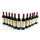 12 bottles of Chateau Belair Saint Emilion, 2001 vintage red wine (12). Previously stored in Wine