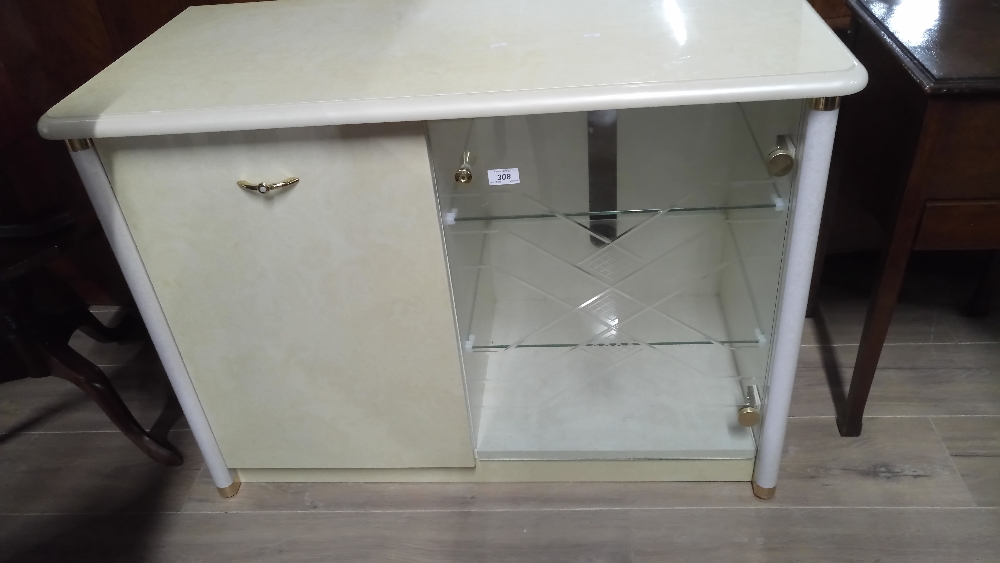 VINTAGE SIDEBOARD WITH GLASS SHELVES