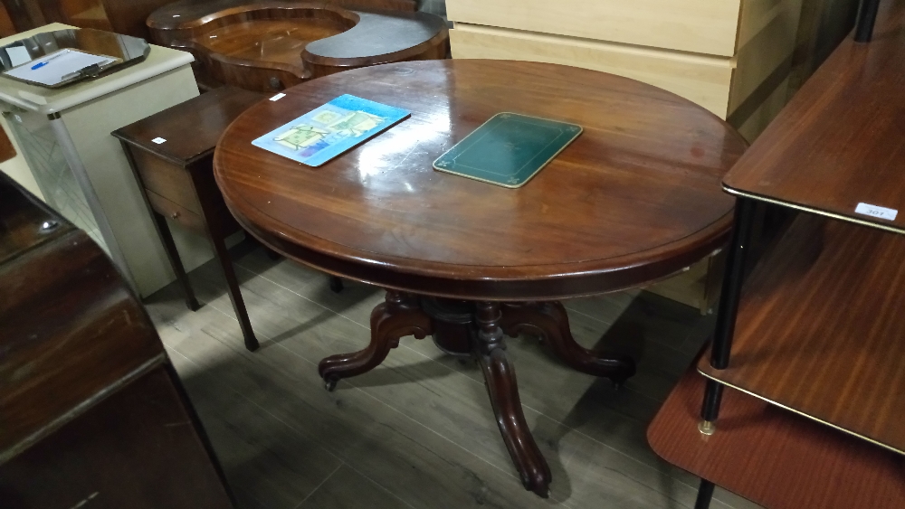 VICTORIAN MAHOGANY OVAL TOP BREAKFAST TABLE