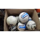 1 LARGE BOX OF FOOTBALLS