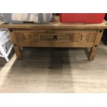 PINE COFFEE TABLE WITH DRAWER