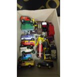 BOX OF DIE-CAST CARS & VANS