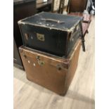 2 VINTAGE TRAVELLING TRUNKS