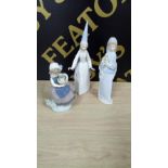 3 LLADRO FIGURES -FLOWER GIRL,