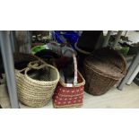 LARGE LOT OF WICKER BASKETS & GARDEN POTS