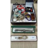 BOX OF JEWELLERY INC ACCURIST & IEKE WATCHES