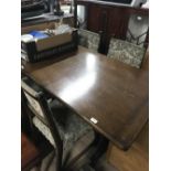 VINTAGE OAK DINING TABLE & 4 CHAIRS