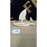 BONE WORKED MIDDLE EASTERN SAILING BOAT