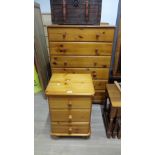 PINE 6 DRAWER CHEST & 3 DRAWER BED SIDE CHESTS