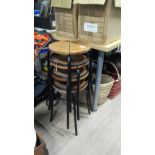 4 WOOD - METAL STOOLS