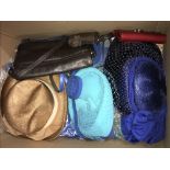 1 BOX OF VINTAGE LADIES HATS