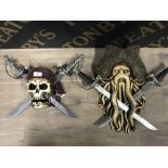 2 PIRATES OF THE CARIBEAN WALL PLAQUES