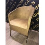 GOLD PAINTED WICKER CHAIR