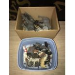 2 SMALL BOXES OF ANIMALS