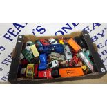 BOX OF TOY CARS & WAGONS