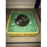 BOX OF VITALITE BOWLS