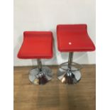 2X CHROME AND RED STOOLS