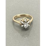 18CT SOLITAIRE DIAMOND RING SIZE J