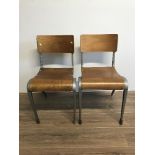 JAMES LEONARD FOR ESAVIAN 20 BENT PLYWOOD & METAL STACKING SCHOOL CHAIRS