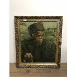 IMPASTO OIL PAINTING PORTRAIT OF AN OLD MAN SIGNED INDISTINCTLY LOWER RIGHT 58 X 48CM