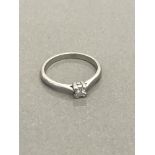 18CT PLATINUM SOLITAIRE RING APPROX .