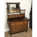 ARTS AND CRAFTS OAK DRESSING CHEST 107CM WIDE