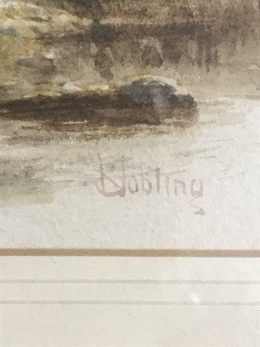 ROBERT JOBLING 1841-1923 WATERCOLOUR PAINTING WARKWORTH MORNING A HOAR FROST SIGNED LOWER RIGHT 23 - Image 2 of 2
