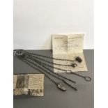 EARLY 19THC STEEL 6 CHAIN CHATELAINE C1830
