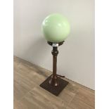 VINTAGE BRONZED METAL TABLE LAMP WITH DRAGON MOTIF 56CM HIGH