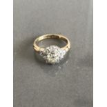 ANTIQUE 18CT GOLD DIAMOND CLUSTER RING APPROX 1.