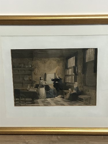 PRINT OF ELIZABETHAN ROOM SETTING 38 X 27CM