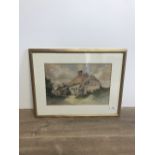 L(ADY) MAUD HAMILTON 1850-1932 WATERCOLOUR PAINTING RURAL COTTAGE FEB 1892 SIGNED LOWER RIGHT 36 X