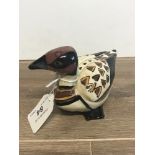 ZENAIDE BURKE NEE BASHKIROV HANDMADE AND PAINTED POTTERY BIRD SIGNED AND DATED 1957