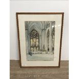 VICTOR NOBLE RAINBIRD 1888-1936 WATERCOLOUR CHAPELLE VIERGE ROUEN 1935 25 X 37CM