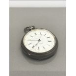 LARGE SILVER CHRONOGRAPH POCKET WATCH