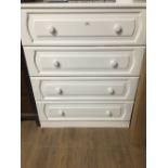 MODERN WHITE 4 DRAWER CHEST 81CM W