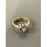 18CT SOLITAIRE DIAMOND RING (SIZE J)