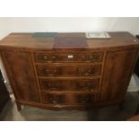 YEW WOOD BOW FRONT SIDEBOARD 130CM W