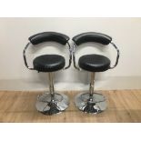 2 BLACK & CHROME BAR STOOLS